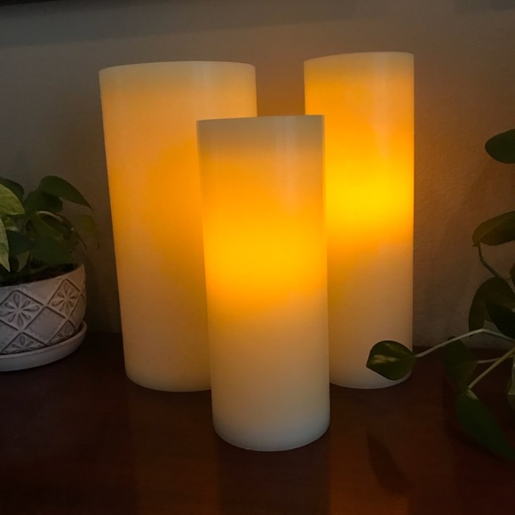 Restoration Hardware Accents Wax Flameless Pillar Candles Poshmark